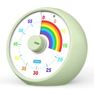 Afbeelding van Visuele timer voor kinderen, 60 minuten aftellen klaslokaal, kantoor, keuken, tijdmanagementgereedschap kinderen met stille werking, Pomodoro