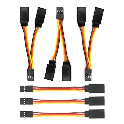 Afbeelding van GTIWUNG 3 X 75 mm/3 inch Servo Verlengkabel, y Harnas, Verlengkabel Connector, 1 tot 2 Kabel Male naar Vrouwelijke Pin JR Plug voor RC Product, 6 Pack