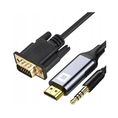 Afbeelding van Co2® VGA naar HDMI Kabel Audio Jack 3.5mm FHD 1080p 60Hz 1m