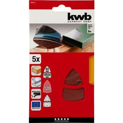 Afbeelding van KWB Schuurblad Set 5st. 100 X 62, 93 MM K120