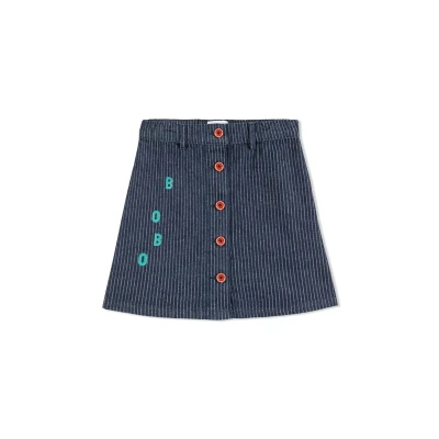Afbeelding van BOBO CHOSES Meisjes Spijkerrok met logo in de kleur Donkerblauw, maat: 4 jaar