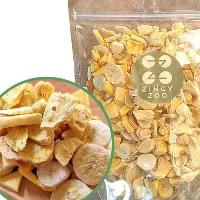 Afbeelding van gedroogde fruittrommeling XL 350 g gebakken ananas manga banaan droge mix Freeze Dried Fruit Pineapple Banana Mango Mixed ZingyZoo