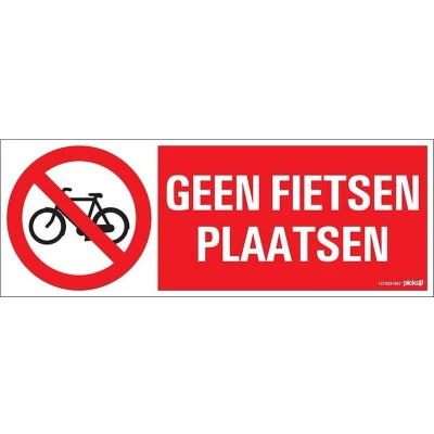 Afbeelding van Pickup Bord 33x12cm Geen Fietsen Plaatsen