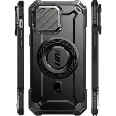 Afbeelding van SUPCASE UB Pro MagXT Hoesje Geschikt voor Apple iPhone 16e Back Cover met Camera Protector Kickstand Compatibel MagSafe Extra Bescherming Zwart