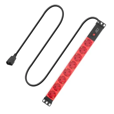 Afbeelding van ACT Stekkerdoos PDU 19&quot; C14 IEC60320 8 voudig type F, 3m H05VV F 3G1.0 PD3004
