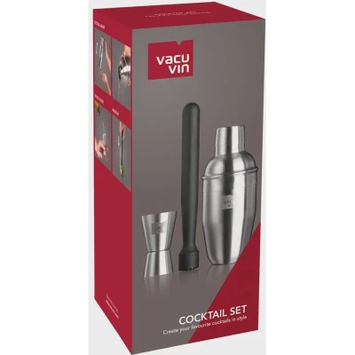Afbeelding van Vacu Vin Cocktail Set Basic Zilver 3 Stuks