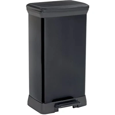 Afbeelding van Curver Deco bin metalics 246364 Afvalbak 50 l (b x h d) 390 720 290 mm Zwart 1 stuk(s)
