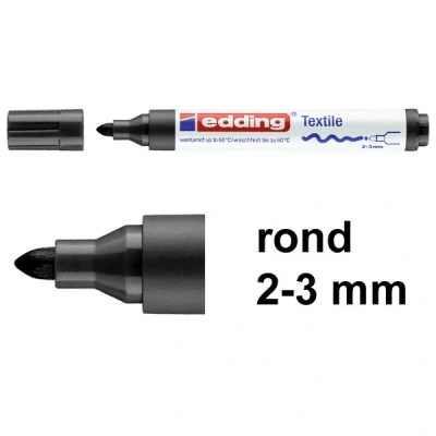 Image de edding 4500 textile marker, pointe ogive, noir