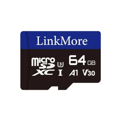 Afbeelding van LinkMore 64 GB Micro SDXC kaart, A1, UHS I, U3, V30, klasse 10, leessnelheid tot 95 MB/s, schrijfsnelheid 50 SD adapter inbegrepen