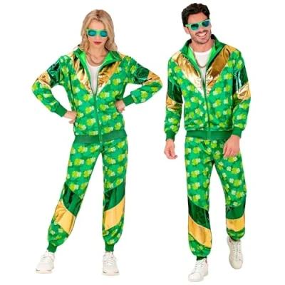 Afbeelding van WIDMANN W St. Patrick&#039;s kostuum groen met klavertjes Ierland Ierse vakantie jaren 80 outfit joggen
