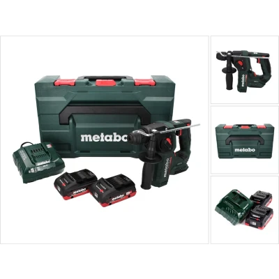 Afbeelding van Metabo BH 18 LTX BL 16 18V Li ion accu SDS plus boorhamer set (2x 4.0Ah accu) in MetaBox 1.3J