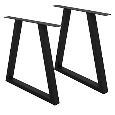 Afbeelding van 2 stuks tafelpoten 60 x 72 cm, zwart, gepoedercoat staal