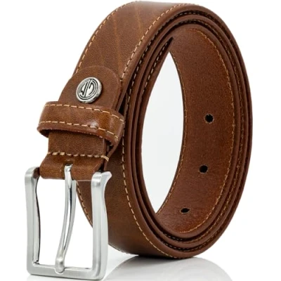 Afbeelding van Lindenmann leren herenriem / herenriem, riem XL Curved, cognac, Cognac.