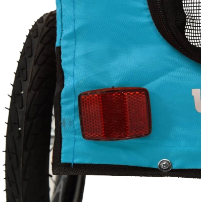 Afbeelding van Hondenfietstrailer oxford stof en ijzer blauw zwart