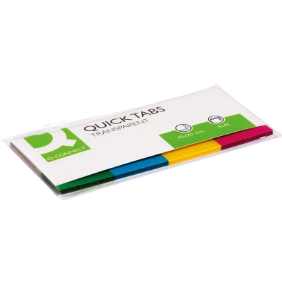 Afbeelding van Q CONNECT Quick tabs, ft 25 x 45 mm, 4 40 geassorteerde kleuren index
