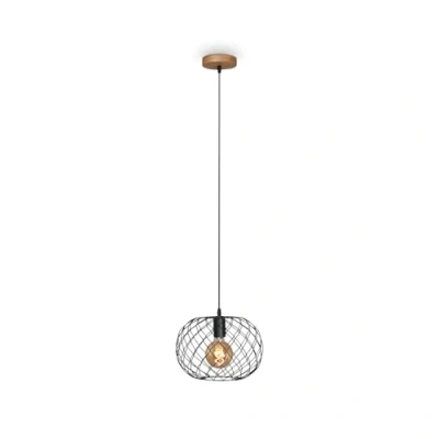 Afbeelding van Briloner Leuchten WINKI hanglamp vintage 1 lichts metaal hout 1xE27 max. 40W