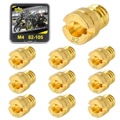 Afbeelding van Area1 10 stuks universele carburateursproeiers M4 4 mm 82 85 88 90 92 95 98 100 102 105 voor GY6 China 4T 139 QMB/QMA (type M4/82 105/10 stuks)