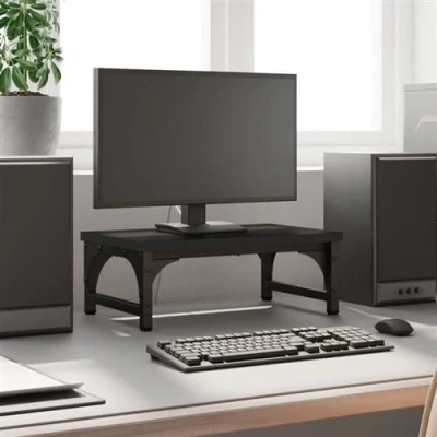 Image de vidaXL Support de moniteur noir 37x23x14 cm bois d&#039;ingénierie833995