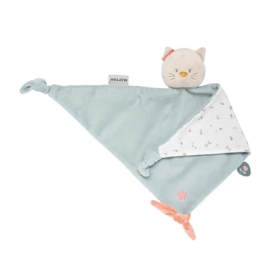 Afbeelding van Nattou Kat Lana Knuffeldoekje Doudou 65x35 cm Dusty Blauw