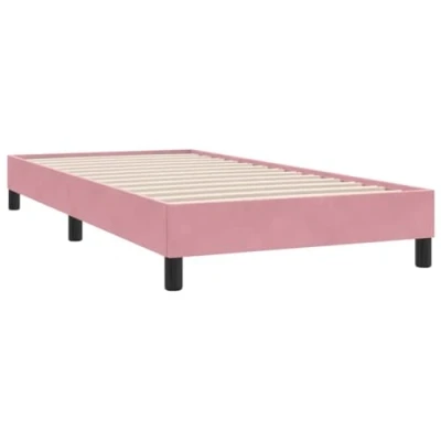 Afbeelding van vidaXL Bedframe zonder matras 80x220 cm fluweel roze