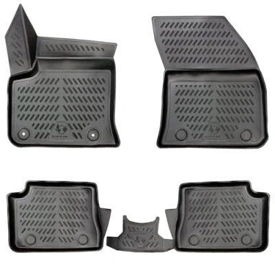 Afbeelding van ELMASLINE 3D rubberen matten voor Peugeot 2008 e elektrisch vanaf 2020 Vloermatten met hoge rand Accessoires