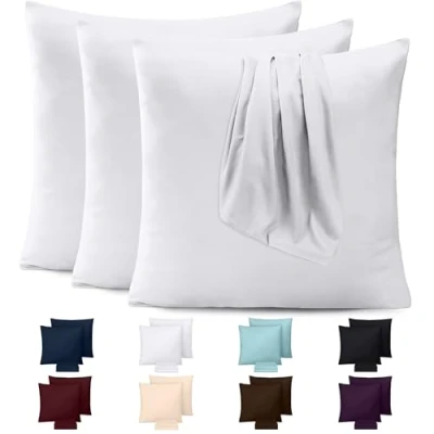 Afbeelding van Utopia Bedding Set van 4 kussenslopen, kussenovertrekken, microvezel, zacht geborsteld met envelopsluiting (wit, 60 x cm)