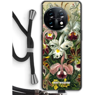 Afbeelding van Case Company® hoesje met Koord geschikt voor OnePlus 11 Haeckel Orchidae Telefoonhoesje Zwart Bescherming aan alle Kanten en Over de Schermrand
