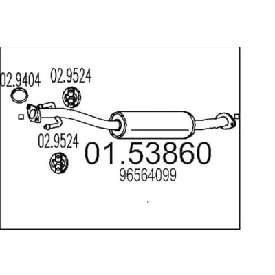 Afbeelding van MTS 01.53860 Middendemper 810 DAEWOO: Matiz I Hatchback