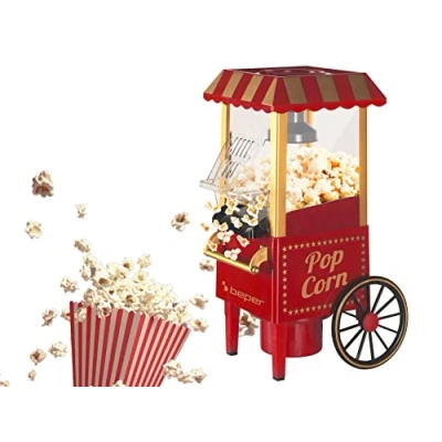 Afbeelding van Beper BT.651Y Popcorn Machine Kar Design Maker Popper Home Commercial Rood