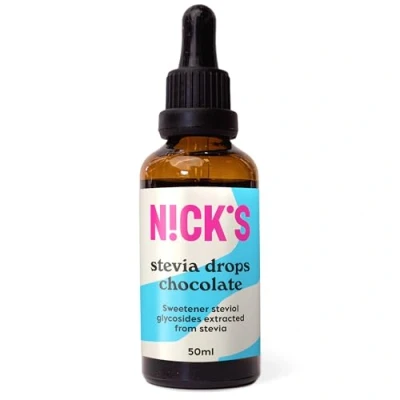 Image de NICKS Stevia Liquide Arôme Chocolat Edulcorant Naturel, Substitut de Sucre Arômatisé au Keto, Vegan, Sans Ajouté, Gluten Zéro Calorie, Low carb 50 ml