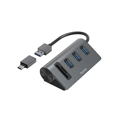 Afbeelding van Hama Otg Hub/Kaartlezer 5 Poorts 3X Usb A Sd Microsd Incl. C Adapter