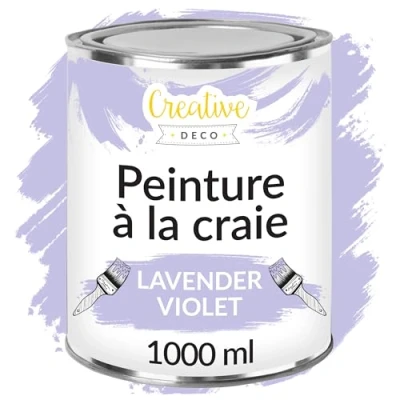 Afbeelding van Creative Deco 1000 ml Paars Krijt Verf Mat en Wasbaar Perfect voor Renovatie, Decoratie Decoupage van Meubels Egen Gradient Effect Mogelijk