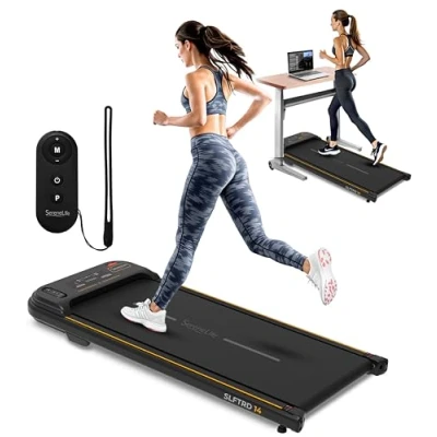 Afbeelding van SereneLife Draagbare Loopband Compacte Hardloopband Elektrische Fitness voor Onder het Bureau Slimme Snelheidsregeling Loopmat Mini Thuis