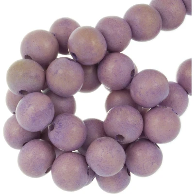 Afbeelding van Houten Kralen Vintage Look (12 mm) Pale Violet (70 stuks)