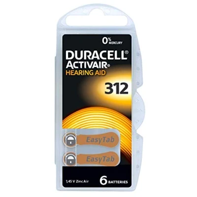 Afbeelding van DURACELL Activair 30 stuks gehoorapparaat batterijen type 312 bruin