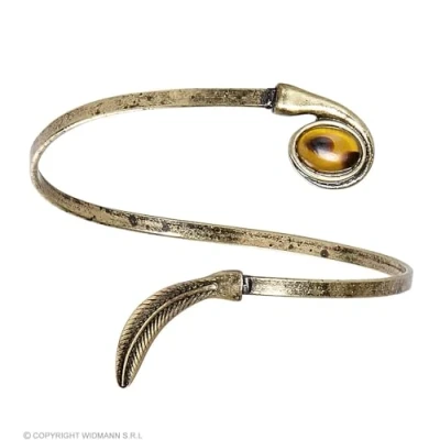 Afbeelding van Armband met veer, voor volwassenen, goudkleurig, One Size, Metaal