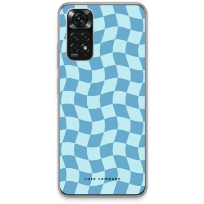 Afbeelding van Case Company® hoesje geschikt voor Xiaomi Redmi Note 11S Grid Blauw Soft Cover Telefoonhoesje Bescherming aan alle Kanten en Schermrand