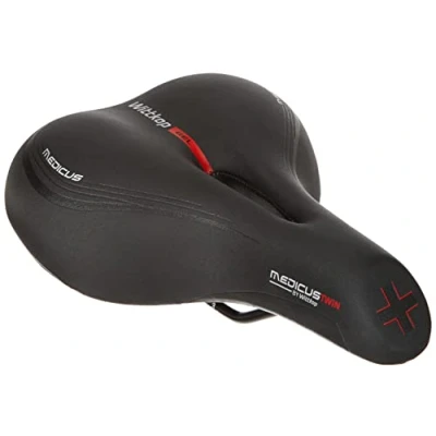 Afbeelding van Prophete Wittkop Medicus Twin 3.0 fietszadel met gelinzetstuk en elastomeerdemping, 5 zones, zwart, stad toerisme, uniseks