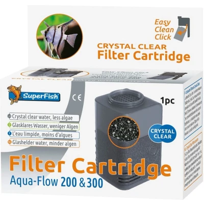 Afbeelding van Superfish Aquaflow 200/300 Filter Crystal Clear Cartridge Filtermateriaal 11.5x11x6.5 cm Zwart