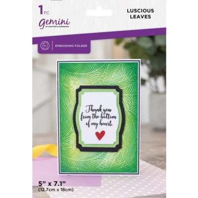 Afbeelding van Gemini Textured Embossingfolder 5x7 Luscious Leaves