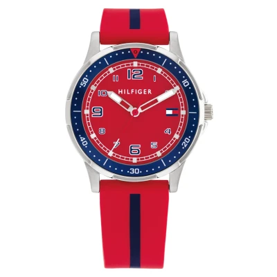 Afbeelding van Tommy Hilfiger Sport Horloge Silber blau rot voor kinderen, Maat: One Size,