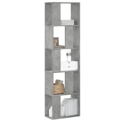Afbeelding van Boekenkast 5 laags 45x23,5x162,5 cm bewerkt hout betongrijs