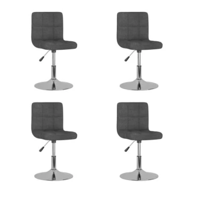 Afbeelding van vidaXL Eetkamerstoelen 4 st draaibaar stof donkergrijs