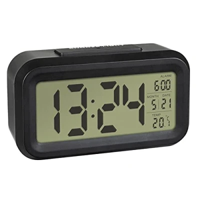 Image de TFA Dostmann 60.2018.01 à quartz réveil noir Heures de 1
