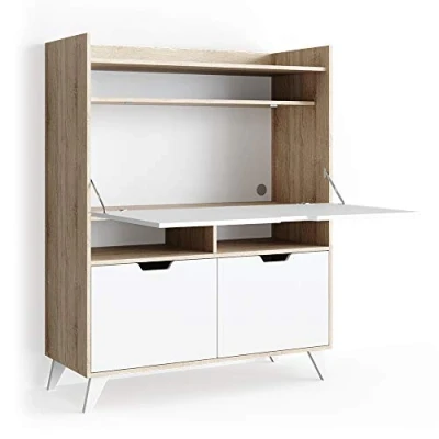 Afbeelding van Vicco Secretaire bureau Berdi, Sonoma/Wit, 110 x 45 cm