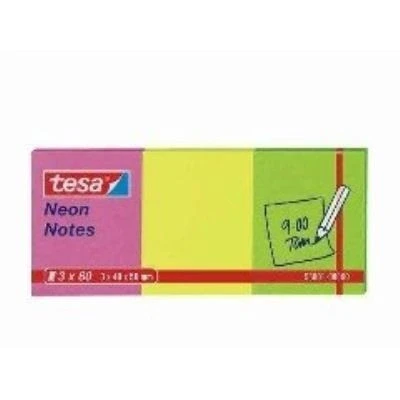 Image de Tesa neon bloc notes repositionnables, 40 x 50 mm, tricolore 56001 00000 00