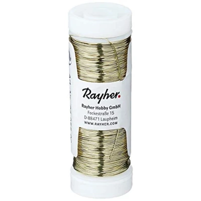 Afbeelding van Rayher 2405596 Haakgaren voor sieraden, crèmekleur, 0,30 mm, diameter 50 m, koperdraad, kleurrijk gelakt het maken van sieraden en bomen edelstenen