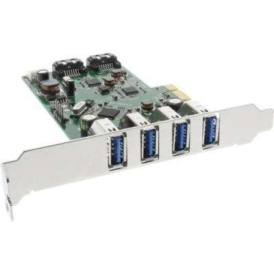 Image de Inline 76664c carte pcie, 4 x usb 3.0 2 sata ii et pcie) avec équerre low profile