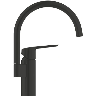 Afbeelding van GROHE QuickFix Start eengreeps keukenmengkraan hoge C vormige uitloop Matte Black