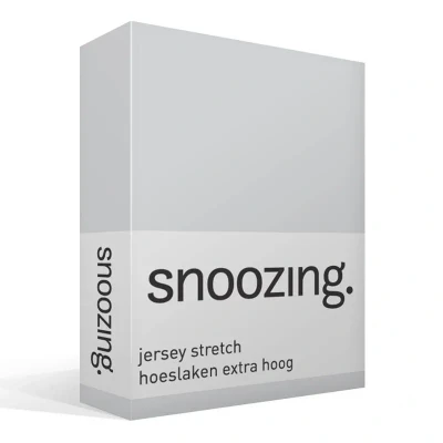 Afbeelding van Snoozing Jersey Stretch Hoeslaken Extra Hoog Tweepersoons 120/130x200/220 cm Grijs
